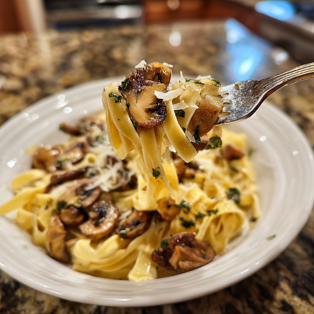 Tagliatelle mit Pilzen und Knoblauch