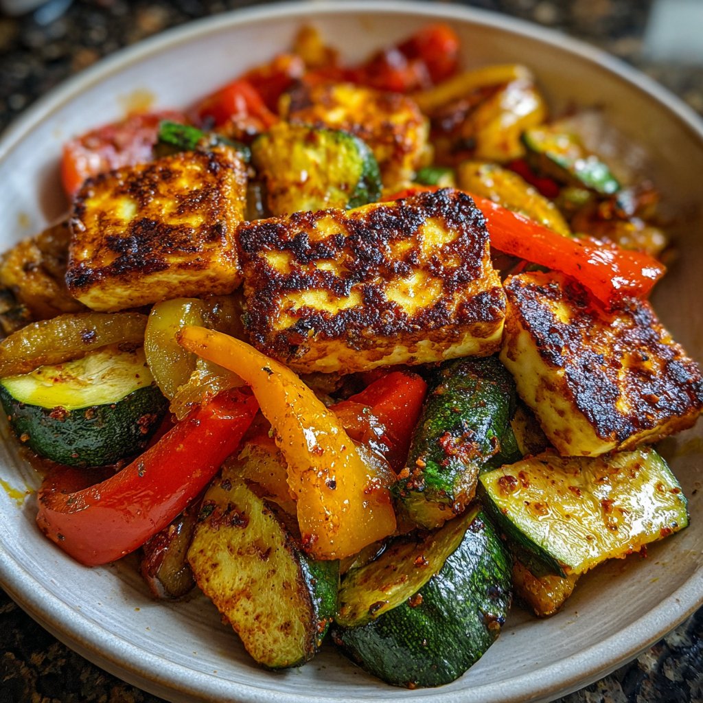 Gegrillter Halloumi Mit Gemüse