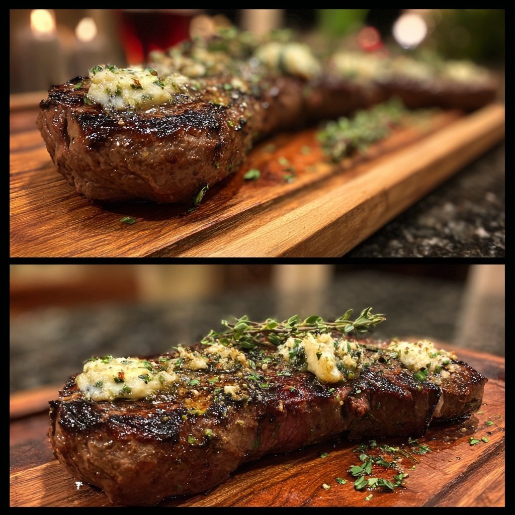 Gegrilltes Rindersteak Mit Knoblauch Kräuter Butter