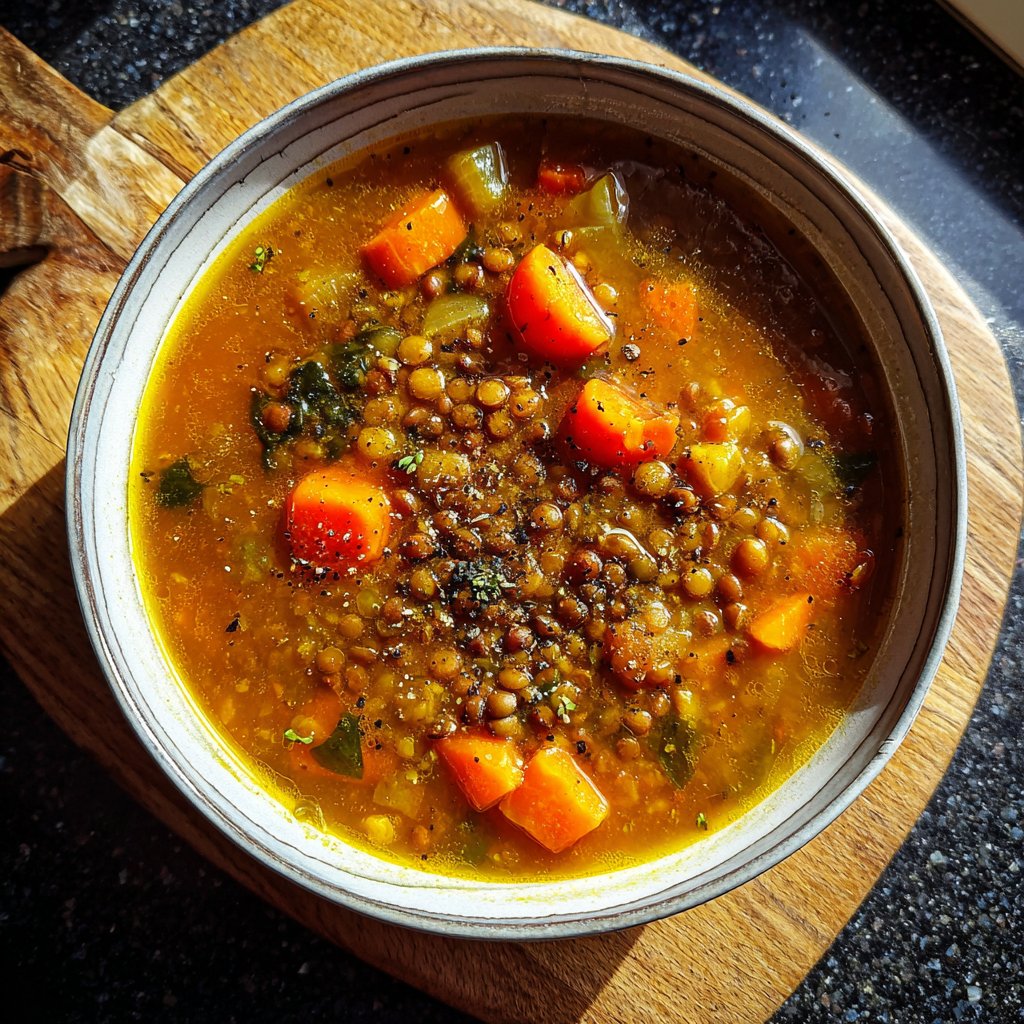 Linsensuppe mit Karotten