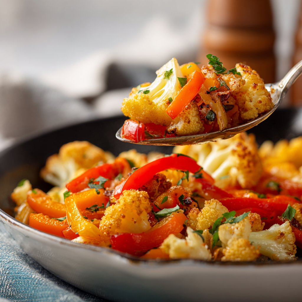 Blumenkohl Pfanne Mit Paprika
