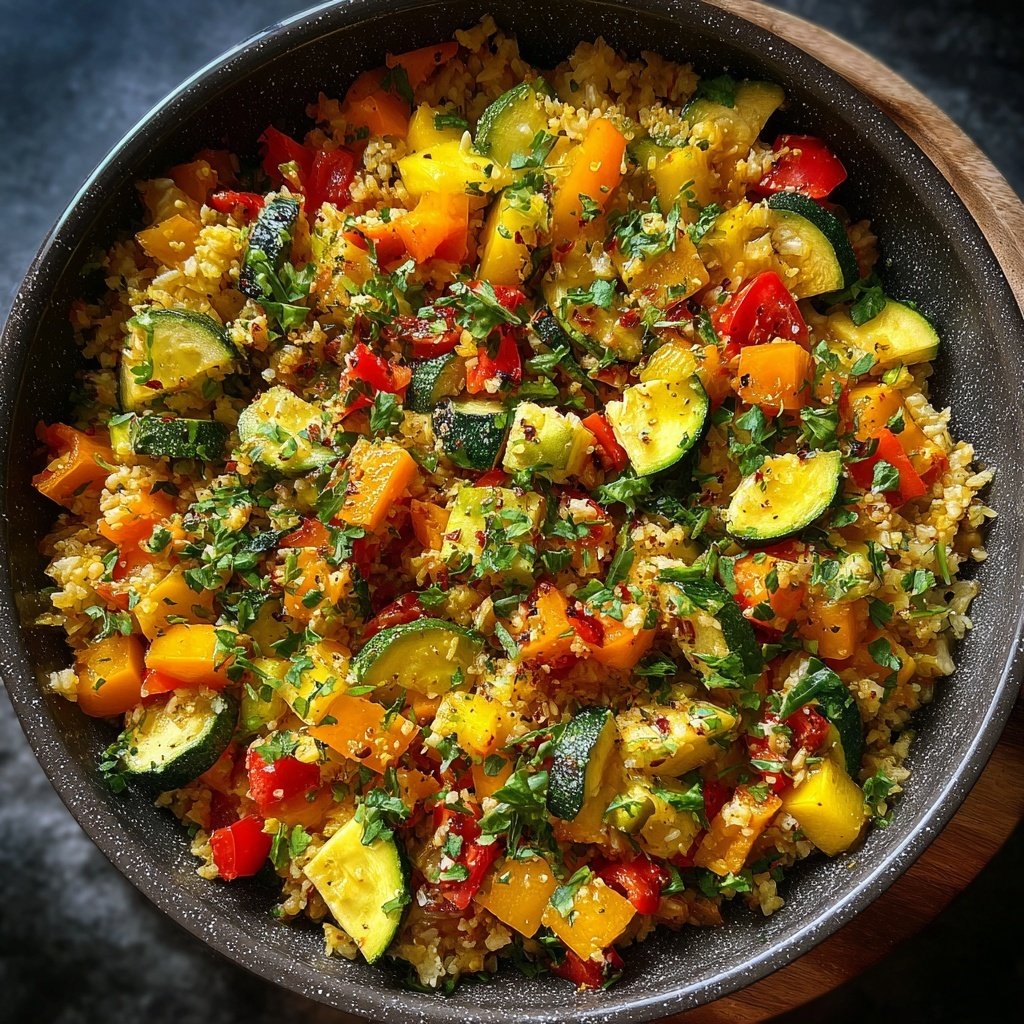 Vegetarische Gemüse Reispfanne