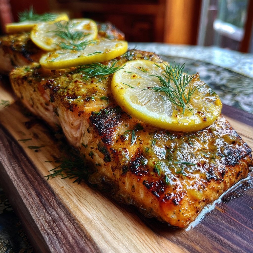 Gegrillter Lachs Mit Honig Senf Glasur