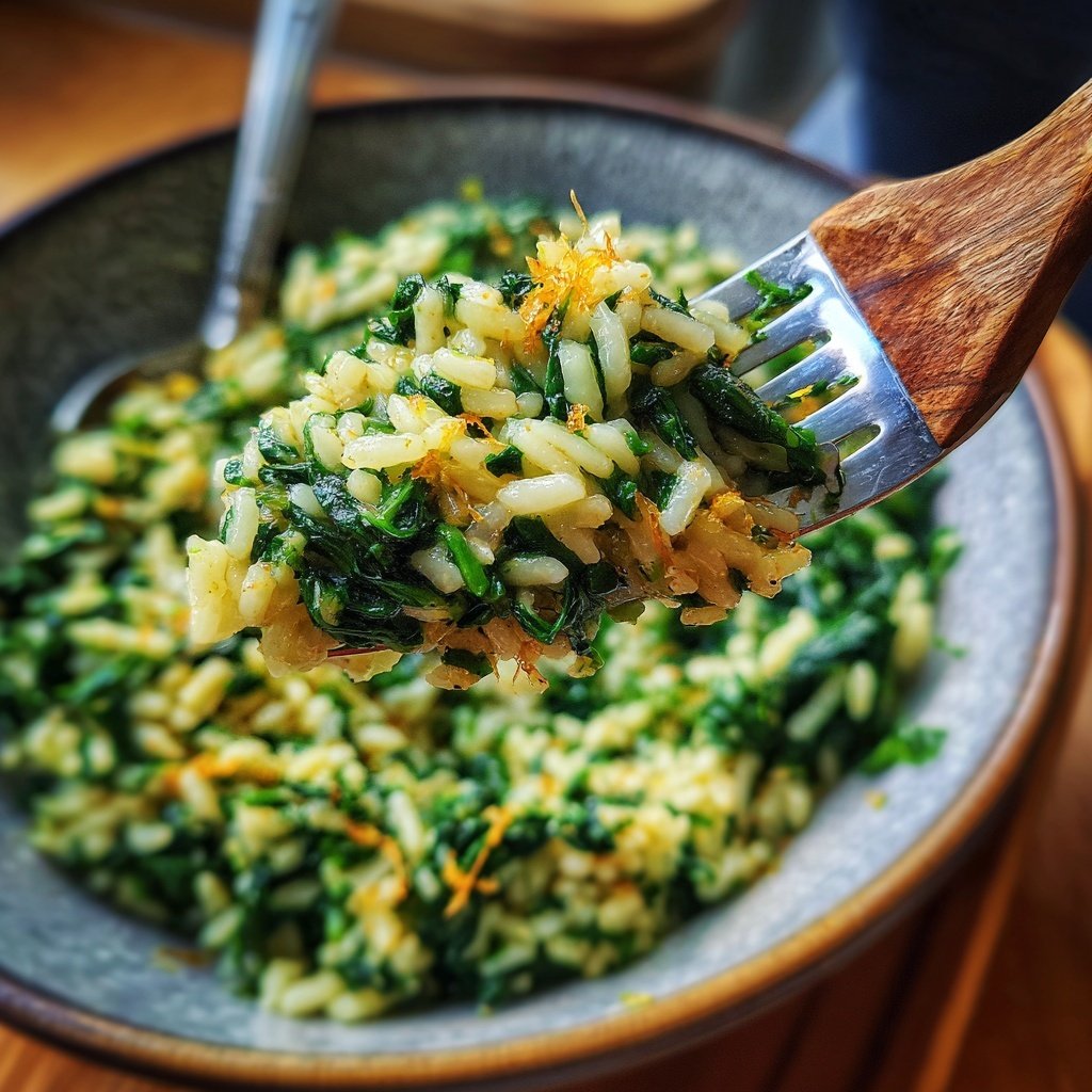 Kalorienarmes Reisgericht Mit Spinat